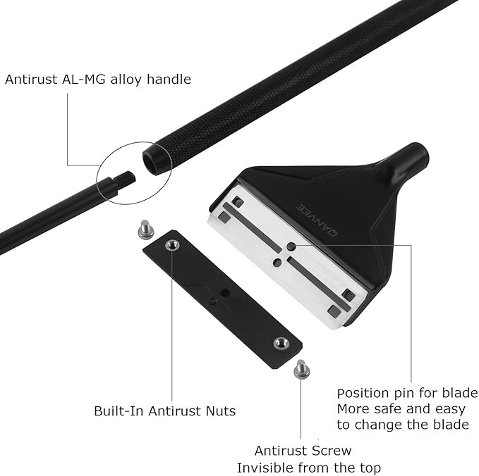 Aquarium Algae Scraper Cleaner Brush with 10 Stainless Steel Blades for Fish Reef Plant Glass Tank 26 Inch QANVEE