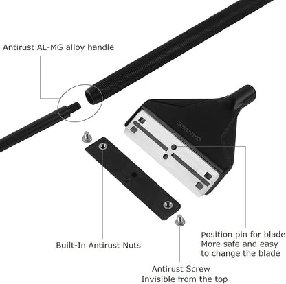 Aquarium Algae Scraper Cleaner Brush with 10 Stainless Steel Blades for Fish Reef Plant Glass Tank 26 Inch QANVEE