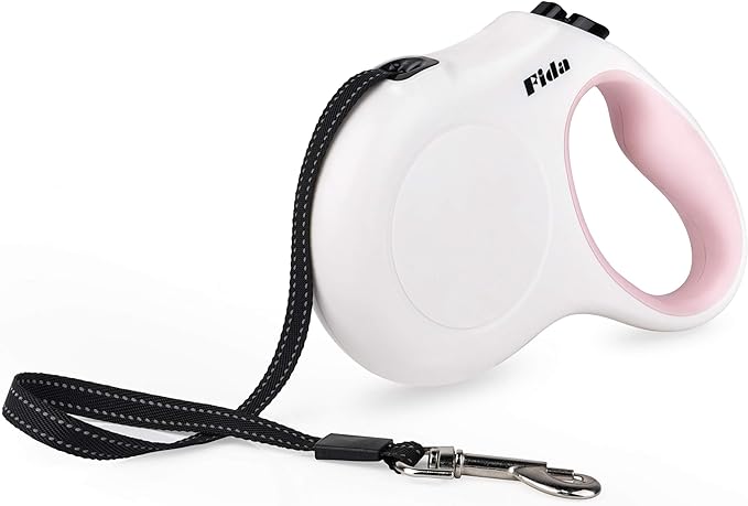 Fida Retractable Dog Leash, 16 ft Dog Walking Leash for Small Dogs up to 26lbs, Tangle Free, White Fida