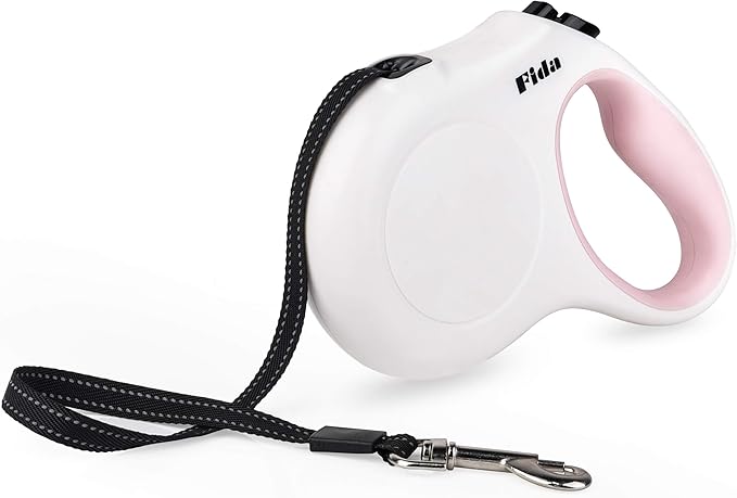 Fida Retractable Dog Leash Large Breed, Heavy Duty 16 ft Dog Walking Leash for Large Dogs up to 110 lbs, 360° Tangle Free, White Fida