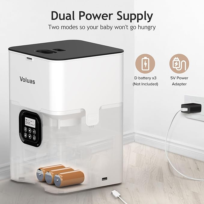 VOLUAS Automatic Cat Feeders - Timed Pet Feeder for Cats and Dogs with Dry Food Dispenser, Desiccant Bag, Programmable Portion Control, 4 Daily Meals, 10s Voice Recorder - PAWPICO