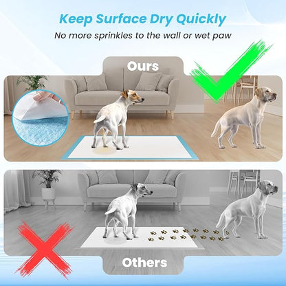 Puppy Pee Pads for Dogs 32"x36" 60 Count, Pee Pads Extra Large, Leak-Proof & Super Absorbent Dog Pee Pads, Thicken Disposable Potty Pads Puppy Training Pads for Cats Rabbits - PAWPICO