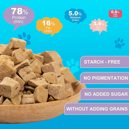Chicken Liver Dog Treats - Freeze Dried Liver Treats Organic Single Ingredient All Natural Grain-Free Perfect for Training Topper or Snack（4.5oz） - PAWPICO