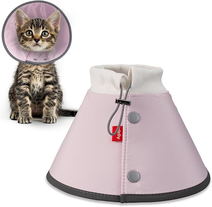 Agape Soft Dog Cone for Chihuahua, Comfy Cat Cone to Stop Licking, Protective Elizabethan Collar for Pup & Kitty, Lightweight E-Collar Alternative After Surgery, Pet Cones for Extra Small Dogs - XS Agape