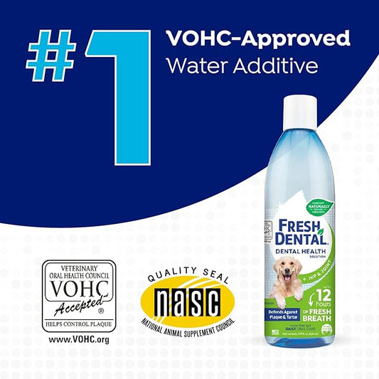 Naturel Promise Fresh Dental Hip & Joint Water Additive Dog Breath Freshener for Dogs, 17.9oz Bottle NaturelPromise