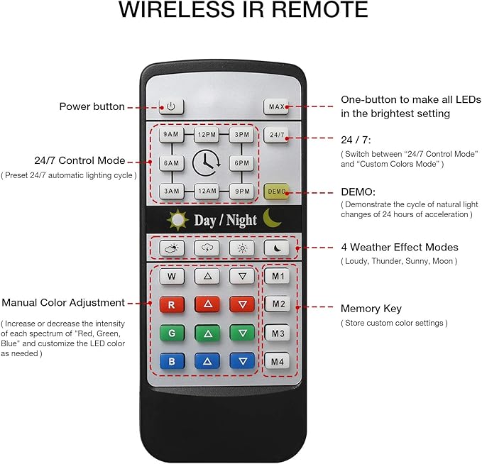 IREENUO Aquarium LED Light, Full Spectrum Fish Tank Clip on Light with Remote, Color Changing Lighting for Reef Coral Aquatic Plants and Fish Keeping (16W（20.4 inch）) SpeciallyforyourpettoprovideavarietyofqualityproductsYearsofresearchexperienceinpetwarmcoattoprovideyourpetwiththewarmestprotectioninwinter