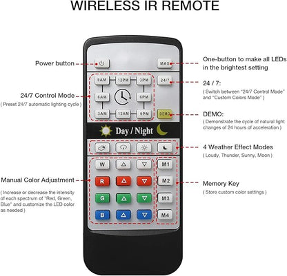 IREENUO Aquarium LED Light, Full Spectrum Fish Tank Clip on Light with Remote, Color Changing Lighting for Reef Coral Aquatic Plants and Fish Keeping (16W（20.4 inch）) SpeciallyforyourpettoprovideavarietyofqualityproductsYearsofresearchexperienceinpetwarmcoattoprovideyourpetwiththewarmestprotectioninwinter