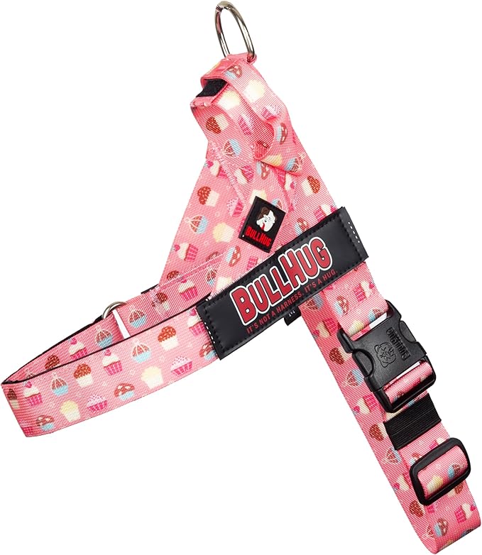 BULLHUG Harness – Made for Larger Chested Dogs Like English Bulldogs, French Bulldogs, Pugs & More. Stops Dogs from Pulling & Choking on Walks (Cups XL) BULLHUG