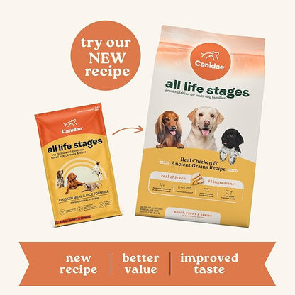 Canidae All Life Stages Premium Dry Dog Food for All Breeds, All Ages, Chicken Meal & Rice Recipe, 27 lbs. - PAWPICO