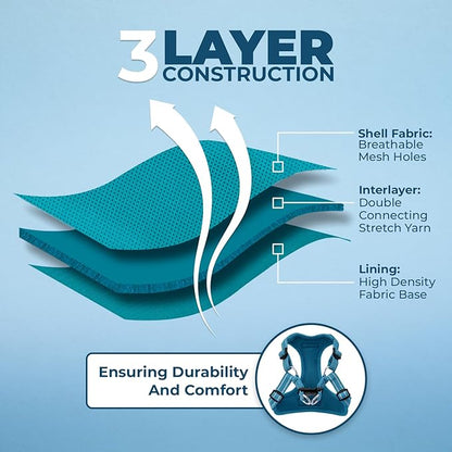 Best Pet Supplies Voyager Adjustable Dog Vest Harness Breathable No Pull Harness for Small, Medium, Large Dogs, Harness for Walking, Jogging, Easy Step-in, Reflective Stripes - (Turquoise), L BestPetSuppliesLLC