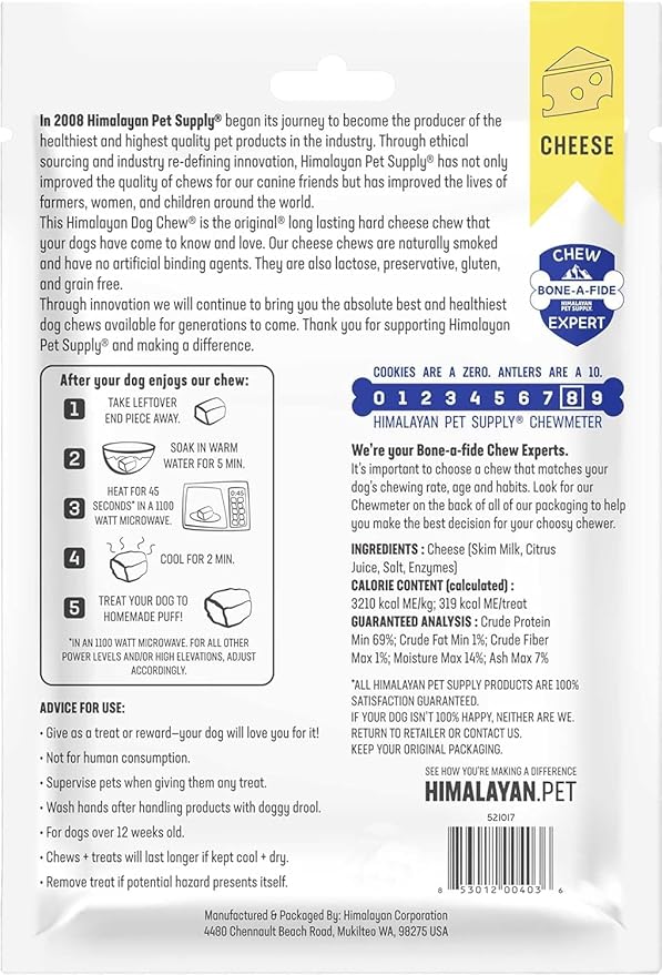 Himalayan Dog Chew Original Yak Cheese Dog Chews, 100% Natural, Long Lasting, Gluten Free, Healthy & Safe Dog Treats, Lactose & Grain Free, Protein Rich, Mixed Sizes, Dogs 65 Lbs & Smaller, 9.9 oz - PAWPICO