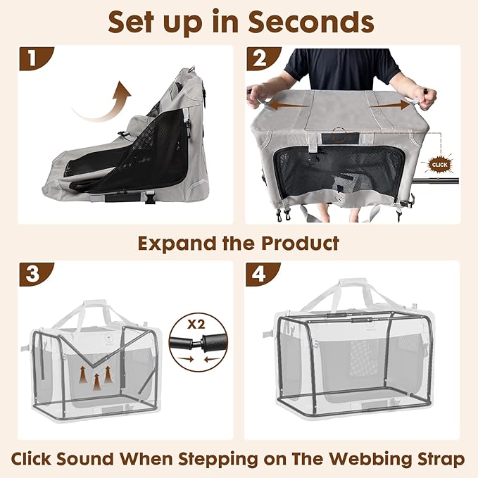 Extra Large Cat Carrier for 2 Cats, Portable Soft Sided Large Pet Carrier for Traveling, Indoor and Outdoor Uses, 24"×16"×16" - PAWPICO