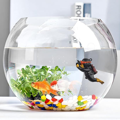 onesimcr Floating Fish Tank Decorations, Aquarium Decorations, Lovely Diver Fish Tank Decorations, Floating Device Fish Tank Accessories，Suitable for All Kinds of Fish Tanks(Black)… onesimcr