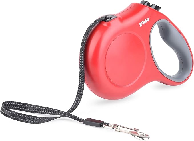 Fida Retractable Dog Leash, 16 ft Dog Walking Leash for Small Dogs up to 26lbs, Tangle Free, Red Fida