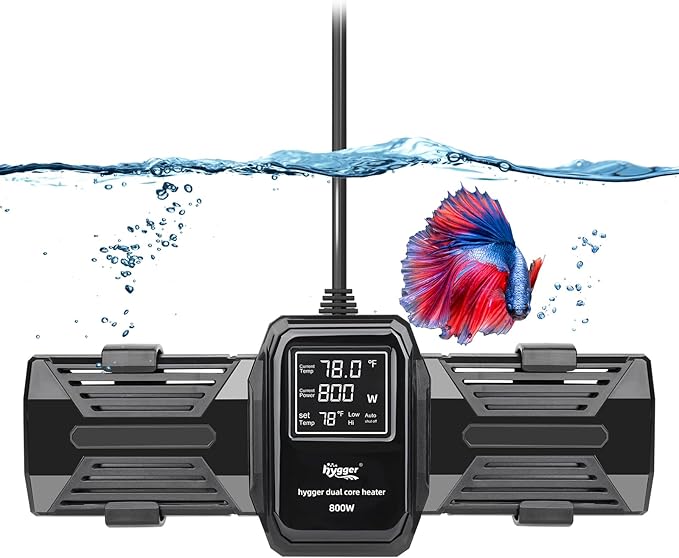 hygger Aquarium Heater, 500W 800W 1000W Submersible Fish Tank Heater with LED Digital Display Over-Temperature Protection and Automatic Power-Off, for Saltwater and Freshwater Tank up to 240 Gallon hygger