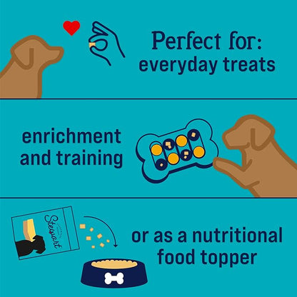 Stewart Freeze Dried Dog Treats, Chicken Breast, 3 oz, Grain Free & Gluten Free, Resealable Pouch, Single Ingredient, Training Treat in Beef Liver, Salmon, Chicken Liver & Chicken Breast 4, 14, 21 oz - PAWPICO