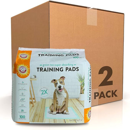 Arm & Hammer Green Tea Pet Training Pads Dog Training Pads with Super Absorbing and Arm & Hammer Baking Soda for 2X The Odor Control Leakproof & Recycled Training Pads for Dogs(Pack of 2,200 Count) - PAWPICO