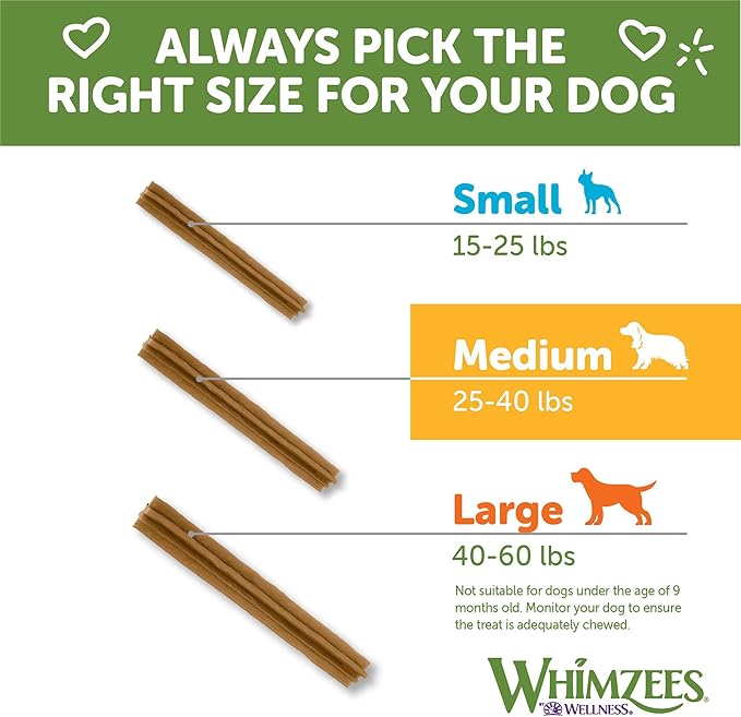 WHIMZEES by Wellness Variety Box: All Natural Dental Chews for Dogs (Medium), 28 Count - Dog Treats, Freshens Breath, Gluten & Grain-Free (Packaging May Vary) - PAWPICO
