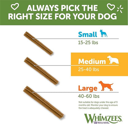 WHIMZEES by Wellness Variety Box: All Natural Dental Chews for Dogs (Medium), 28 Count - Dog Treats, Freshens Breath, Gluten & Grain-Free (Packaging May Vary) - PAWPICO
