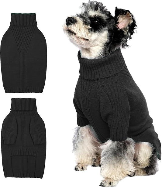 IECOii Dog Sweater,Dog Sweaters for Medium Dogs Girls Boys,Doggie Sweater Christmas,Pet Sweatshirt Knitwear Outfit for Holiday,Knit Turtleneck Warm Clothes for French Bulldog,Boston Terrier(Grey,M) - PAWPICO