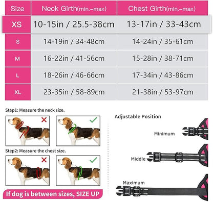 Timos No Pull Dog Harness, No Choke Front Lead Dog Reflective Harness, Adjustable Soft Padded Pet Vest with Easy Control Handle for Small Medium Large Dogs Timos