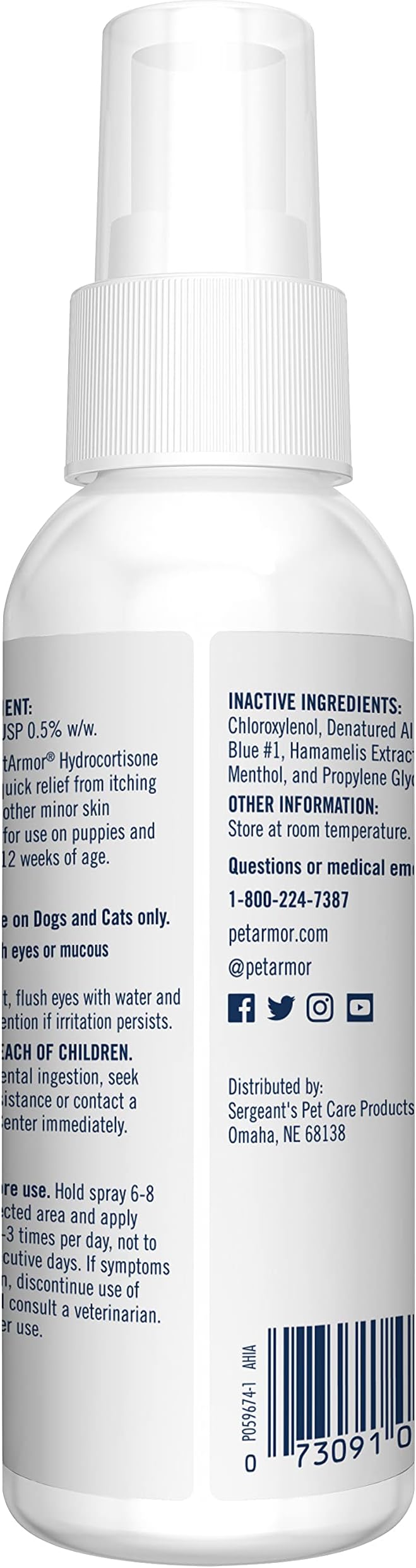PetArmor Hydrocortisone Spray for Dogs & Cats, 4 oz PetArmor