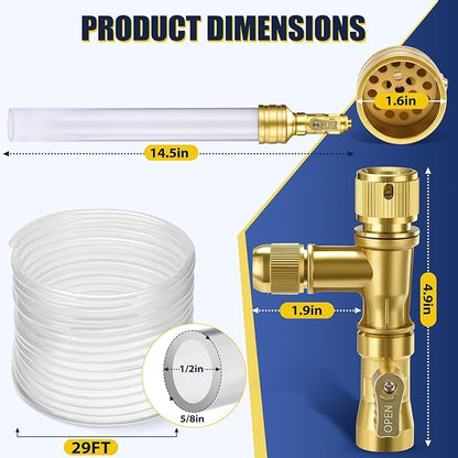 GADFISH Gravel Vacuum for Aquarium Water Changer Fish Tank Cleaning Tools, Siphon Universal Quick Pump Aquarium Water Changing (30ft) GADFISH