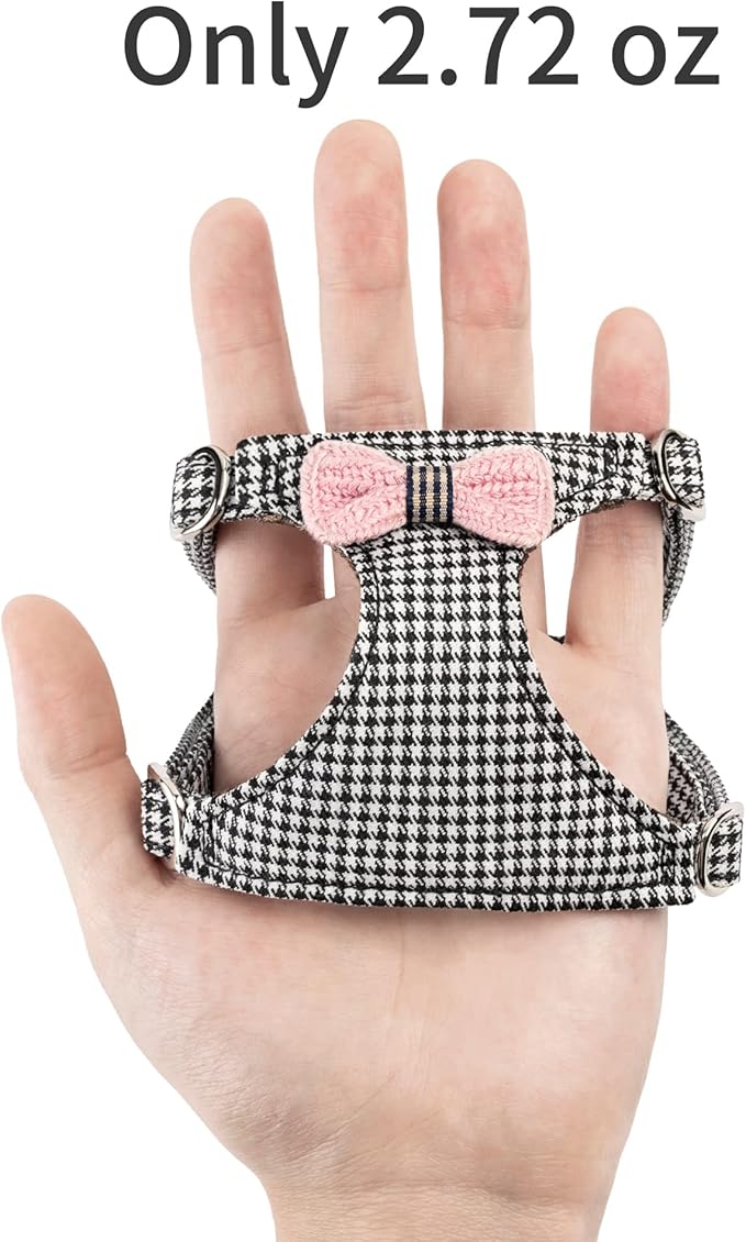 Puppytie No Pull Dog Harness with Multifunction Dog Leash,Soft Adjustable No Choke Escape Proof Pet Harness Vest for Medium Dogs,Knitted Brown,M Puppytie