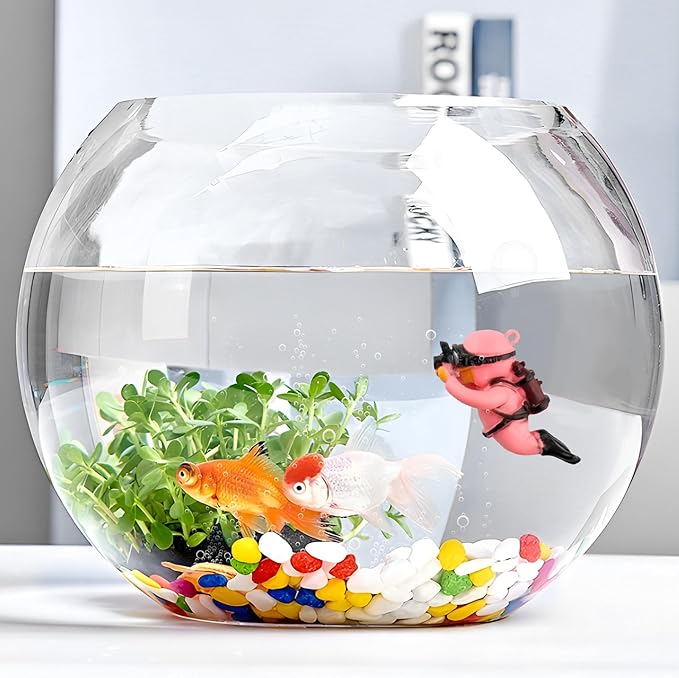 onesimcr Floating Fish Tank Decorations, Aquarium Decorations, Lovely Diver Fish Tank Decorations, Floating Device Fish Tank Accessories，Suitable for All Kinds of Fish Tanks(Pink)… onesimcr