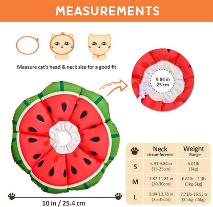 Avont Cat Cone Collar Soft, Adjustable Recovery E Collar Alternative for Cats Kittens Puppies, Elizabethan Neck Cone of Shame to Prevent Licking Biting After Surgery Protect Wounds -Melon(S) Avont