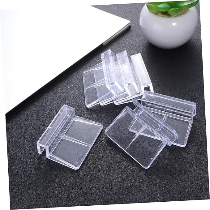 10Pcs Transparent Plastic Aquarium Cover Bracket Supports for Home Fish Tanks Durable Clips for Secure Lid Placement Aquariums BUGUUYO