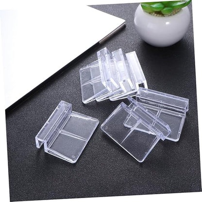 10Pcs Transparent Plastic Aquarium Cover Bracket Supports for Home Fish Tanks Durable Clips for Secure Lid Placement Aquariums BUGUUYO