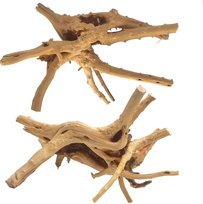 Natural Large Coral Spiderwood Driftwood for Aquarium Decor Rptile Fish Tank Decoration Assort Branch 11-14'' 2 Pcs Jorewood