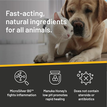 Absorbine Silver Honey Rapid Ear Care Vet Strength Pet Wipes, 50ct, Manuka Honey & MicroSilver BG Absorbine