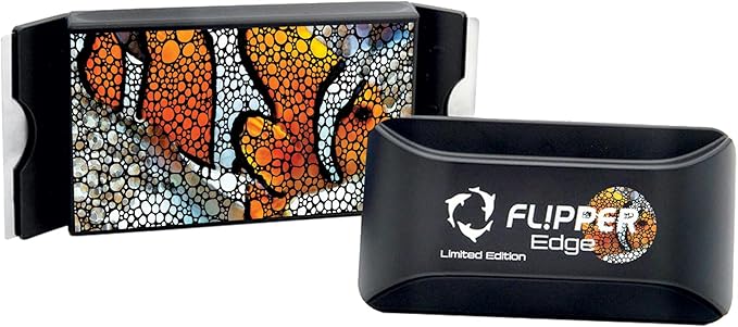 FL!PPER Flipper Edge Clownfish Limited Edition Floating Magnetic Aquarium Cleaner | 2-in-1 Dual Blade Scrubber & Scraper Fish Tank Cleaner Tools for Efficient Cleaning & Acrylic Surface Maintenance FLPPER