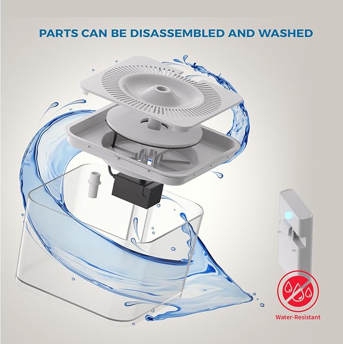 Silent Leak Proof Cat Drinking Fountain 3 Liter Large Capacity, Semi-Transparent Visible Water Tank with Motion Sensor Function, Detachable Cat Fountain. - PAWPICO