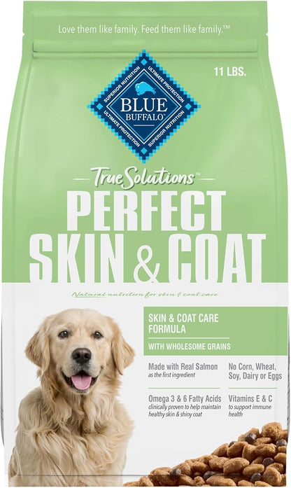 Blue Buffalo True Solutions Perfect Skin & Coat Natural Dry Food for Adult Dogs, Salmon, 24-lb. Bag - PAWPICO