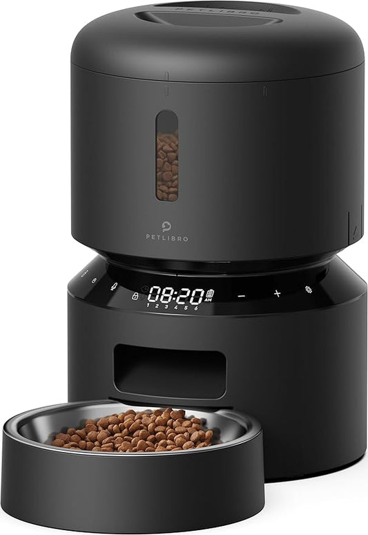 PETLIBRO Automatic Cat Feeder, Automatic Cat Food Dispenser with Freshness Preservation, Timed Cat Feeders for Dry Food, Up to 50 Portions 6 Meals Per Day, Granary Pet Feeder for Cats - PAWPICO