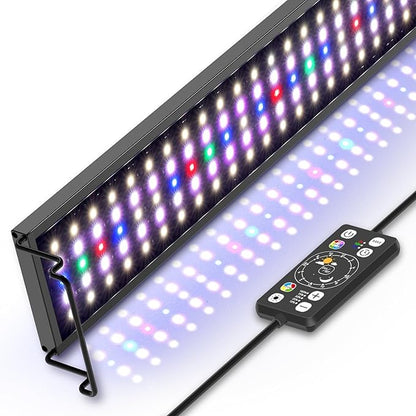 hygger Aquarium LED Light Fish Tank Full Spectrum Lighting with 24/7 Day-Night Cycle Mode & Auto On/Off Timer, 7 Colors Options, Dimmable, Extendable Bracket for 24~30in Freshwater Tank hygger