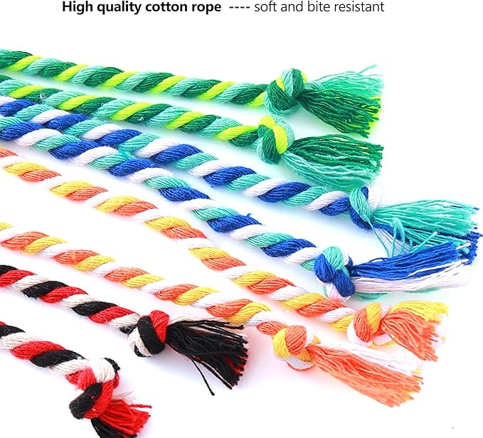 IUHKBH Cat Wands, 4 PCS Colorful Rope Cat Toys Interactive Cat Teaser Wands with Bell for All Breed Sizes - PAWPICO