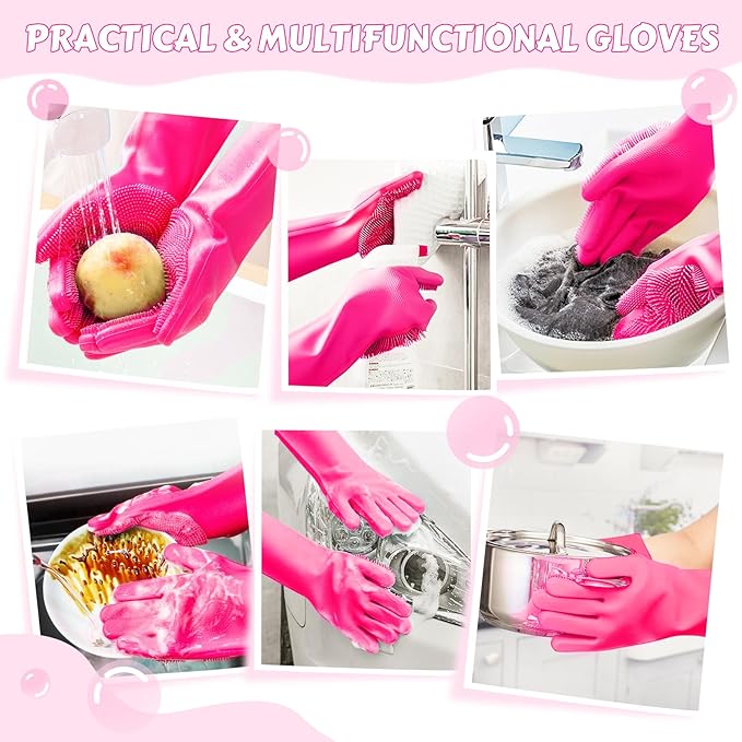 Pecute Pet Grooming Gloves Large, Heat Resistant Dog Washing Gloves with High-Density Teeth, Silicone Cat Dog Bathing Gloves with Enhanced Five Finger Design, for Washing Bathing Massaging - PAWPICO