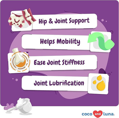 Glucosamine for Cats - 4.23oz/120g Powder - Hip and Joint Supplement for Cats with Green Lipped Mussel, MSM, Chondroitin, and Vitamin E (for Cats) CocoandLuna