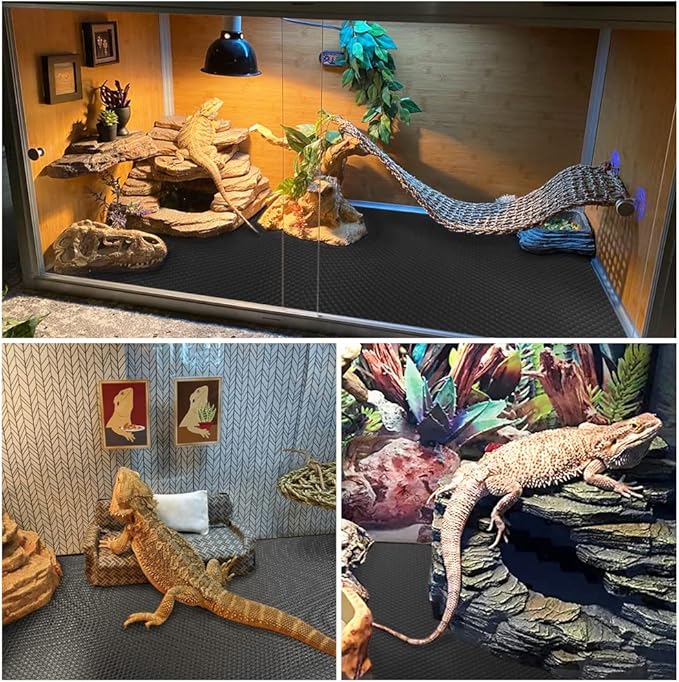 Reptile Carpet, Reptile Mat, Bearded Dragon, Leopard Gecko Substrate,Bearded Dragon Tank Flooring, Snake,Tortoise Bedding, Bearded Dragon Tank Accessories (18"X 79", 1 PCS Thicker Mat) TCYPUHL