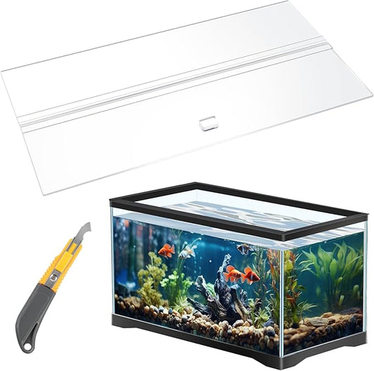 Juexica Aquarium Lid Acrylic Canopy Set Aquarium Top CoverFish Tank Lid Without Center Brace, with a Hook Knife(30 x 12 Inches) Juexica