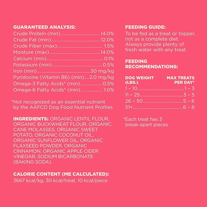 Amazon Brand - Wag Expedition Human Grade Organic Biscuits Dog Treats, Non-GMO, Sweet Potato & Flaxseed, 10oz - PAWPICO