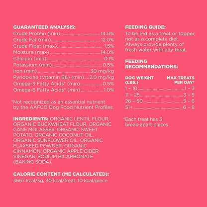 Amazon Brand - Wag Expedition Human Grade Organic Biscuits Dog Treats, Non-GMO, Sweet Potato & Flaxseed, 10oz - PAWPICO