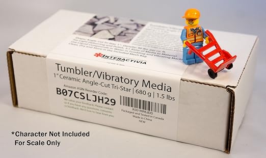 1.2 lbs/544 g | 1” Ceramic Angle-Cut Tri Star Tumbling/Vibratory Media | Includes (Clean, Dry and Store) Bag | for use in Vibrating Tumbler Or Rotating Tumbler InteractiviaFinishingMedia