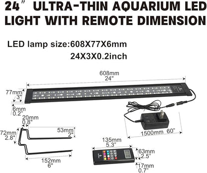 Aquarium LED Light Fish Tank Light (24-30”) Waterrebirth