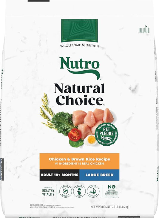Nutro Natural Choice Adult Large Breed Dry Dog Food, Chicken and Brown Rice Recipe, 30 lbs. - PAWPICO