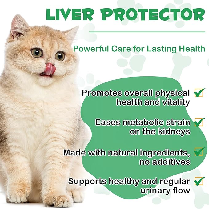 ALIVO Liver Support for Cats, Liver and Kidney Support for Cats with Natural Herbal Extract Helps Balance Cats Liver & Kidneys Health, Natural Pet Herbal Supplement for Cats - 60 ml PAWPICO